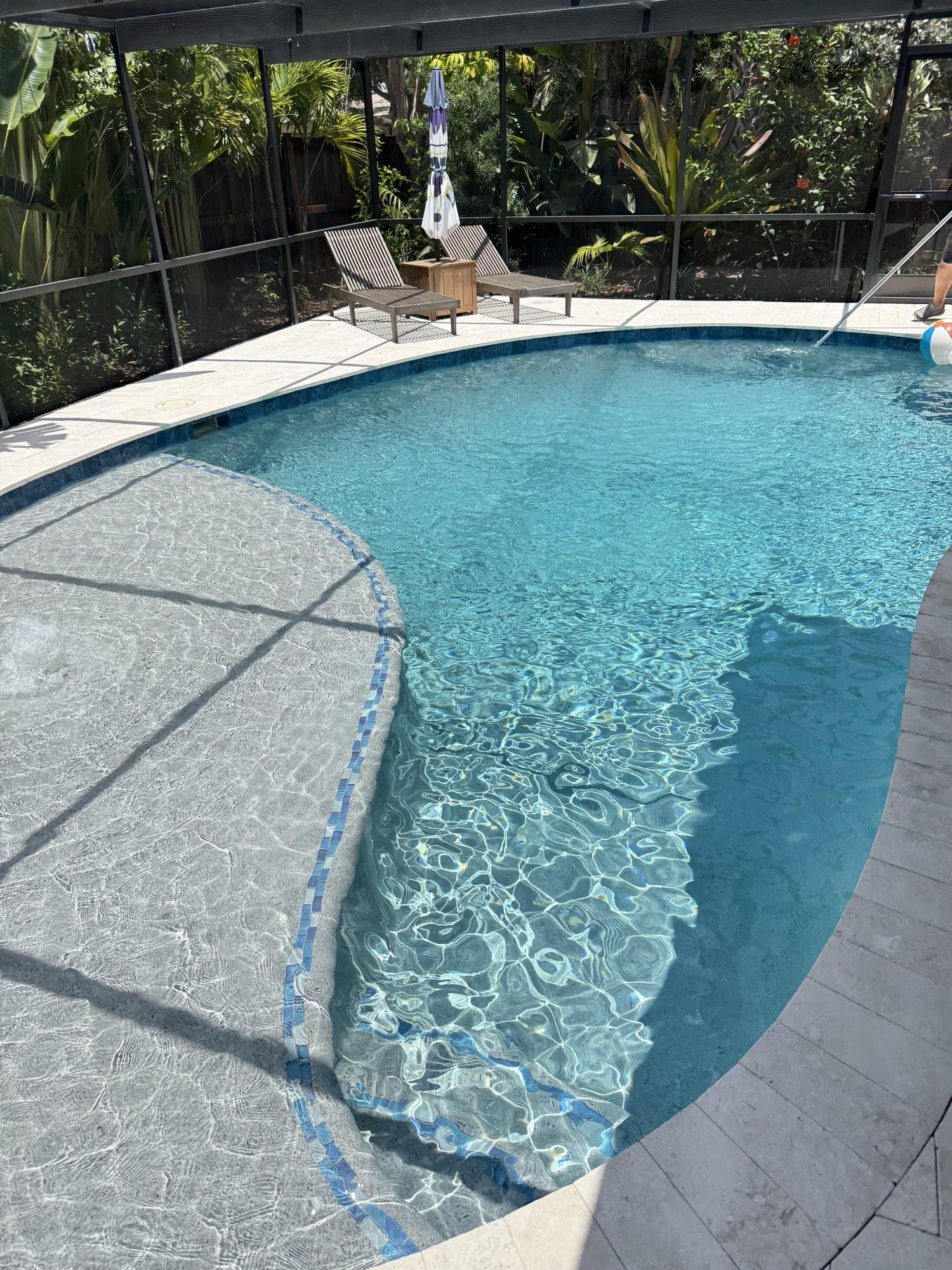 Clear, tested and balanced pool water